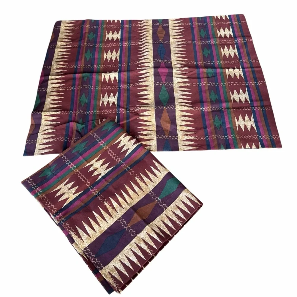 VTG Dan River Southwestern Aztec Reversible 3-Piece Comforter Set Full Size USA